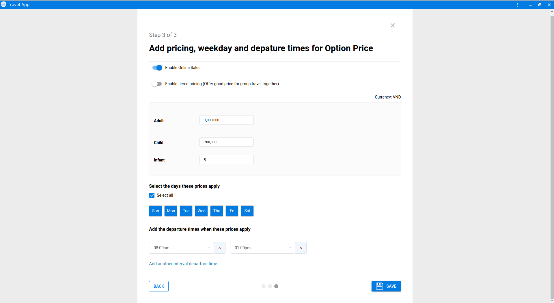 Pricing based on age grade